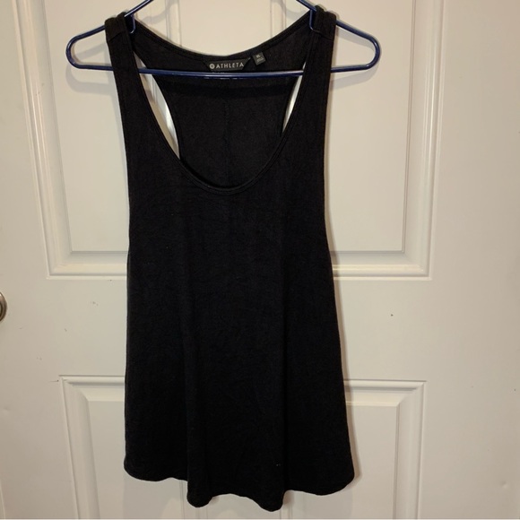 Athleta Tops - Athleta Tank Top Ribbed Draped Back Scoop Neck Ultra Soft Tencel Modal Black XL